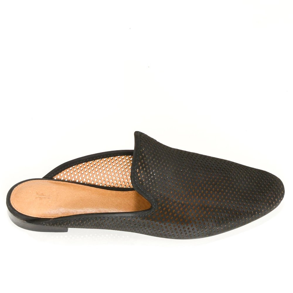 Beautiful FRYE black leather slip-ons in EUC!